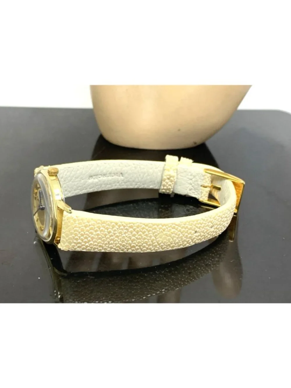 Vicence Women's Watch Swiss Quartz 14K Yellow Gold Case Leather Strap 26mm